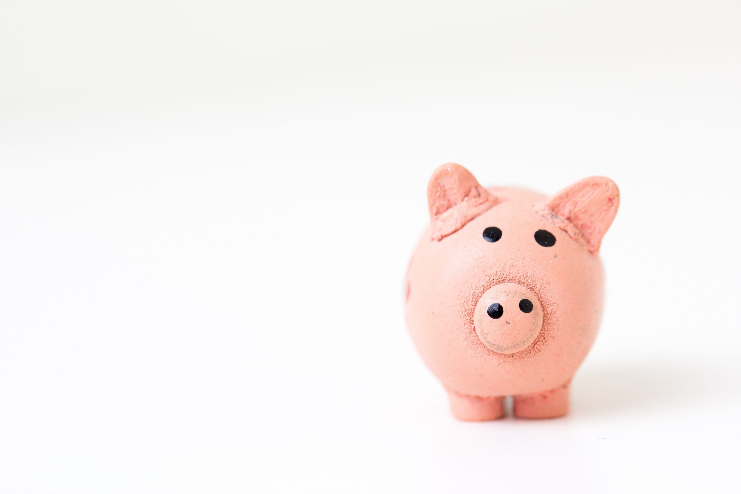 A photo of a small pink pig statue against a white background. Credit: Photo by Fabian Blank on Unsplash